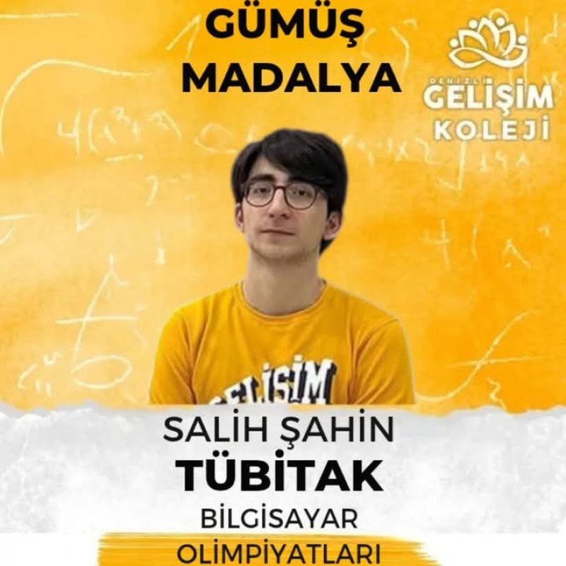 TÜBİTAK BİLGİSAYAR OLİMPİYATLARI'NDA GÜMÜŞ MADALYA!