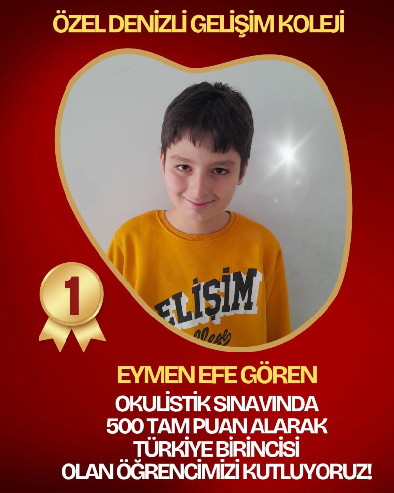 OKULİSTİK 6. SINIF TÜRKİYE BİRİNCİSİ GELİŞİM KOLEJİ'NDEN!